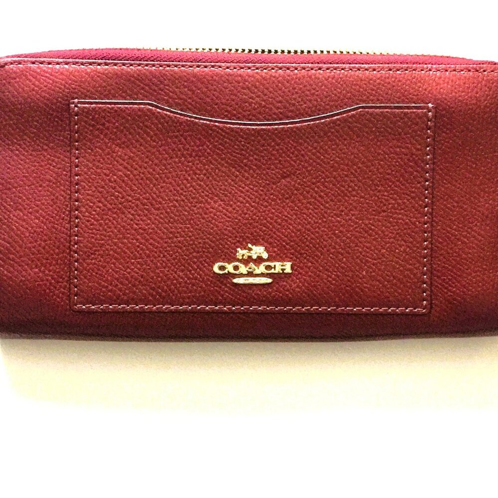 COACH BURGUNDY LEATHER WALLET